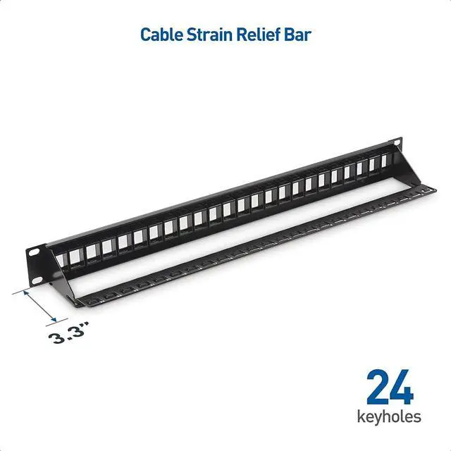 Alt view image 7 of 7 - Cable Matters Rackmount or Wall Mount 1U 24 Port Keystone Patch Panel with Cable Management and Support Bar (19-inch Blank Patch Panel for Keystone Jacks/Keystone Panel), Welcome to consult