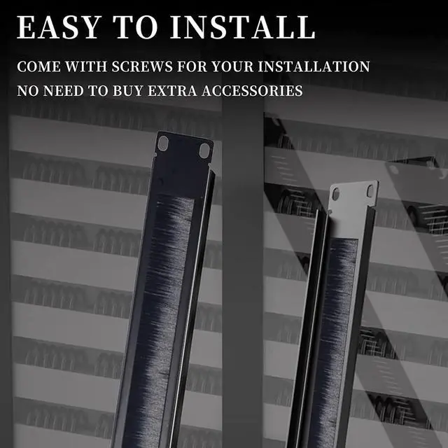 Alt view image 3 of 6 - 1U Brush Panel Disassembled Rack Mount Cable Management Panel, Horizontal Grommet Strip Server Rack for 19 Inch Rack or Network Cabinet-5Pack (1U-5PACKS)