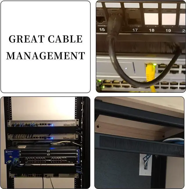 Alt view image 6 of 6 - 1U Brush Panel Disassembled Rack Mount Cable Management Panel, Horizontal Grommet Strip Server Rack for 19 Inch Rack or Network Cabinet-5Pack (1U-5PACKS)