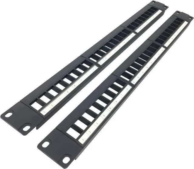 Main image of QiaoYoubang 2 Pack of 24 Port Blank Keystone Patch Panel-1U Rackmount or Wall Mount UTP Patch Panel for Keystone Jacks-19-inch Multimeadia Patch Panel, Welcome to consult