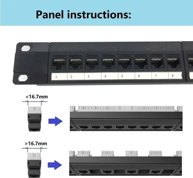 Alt view image 4 of 5 - QiaoYoubang 2 Pack of 24 Port Blank Keystone Patch Panel-1U Rackmount or Wall Mount UTP Patch Panel for Keystone Jacks-19-inch Multimeadia Patch Panel, Welcome to consult