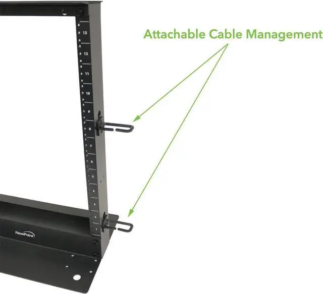 Alt view image 6 of 7 - NavePoint 13U 2 Post Open Frame Server Rack for 19 Inch Equipment, AV, Networking, Data & IT Devices, 2-Post Rack 13U 661lbs Weight Capacity, Black
