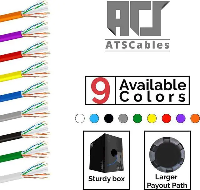 Alt view image 3 of 4 - CAT6 Plenum (CMP) Cable 1000FT | Network Analyzer Test Passed | 23AWG 4Pair, Solid 550MHz Network Cable 10Gigabit UTP, Available in Blue, White, Green, Gray, Black, Red & Yellow Color (Blue)