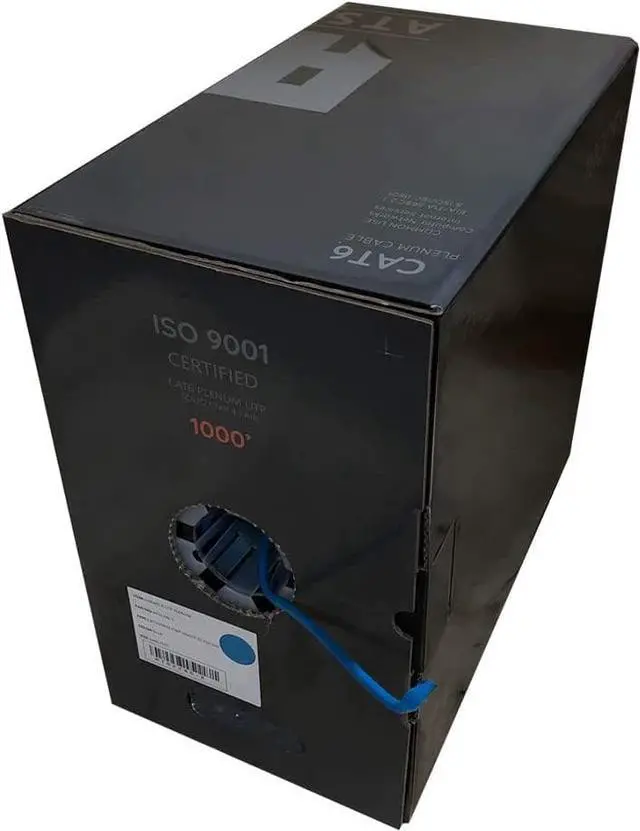 Alt view image 4 of 4 - CAT6 Plenum (CMP) Cable 1000FT | Network Analyzer Test Passed | 23AWG 4Pair, Solid 550MHz Network Cable 10Gigabit UTP, Available in Blue, White, Green, Gray, Black, Red & Yellow Color (Blue)
