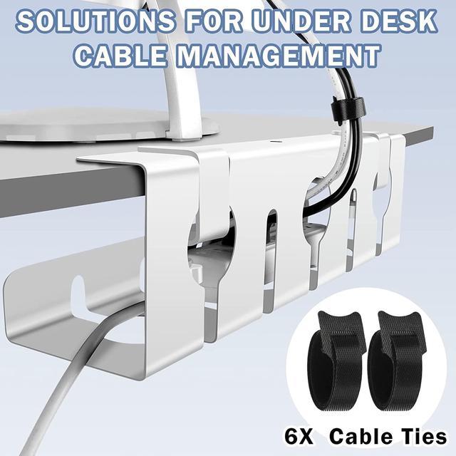 CarryUp Under Desk Cable Tray, No Drill Wire Management Clamp, Computer  Cord Organizer for Under Desk, Rack Cable Hider & Holder, Cord Keepers for