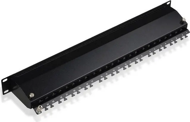 Alt view image 6 of 7 - Cable Matters Rackmount or Wall Mount 24-Port Shielded RJ45 Patch Panel with Jack Shutter