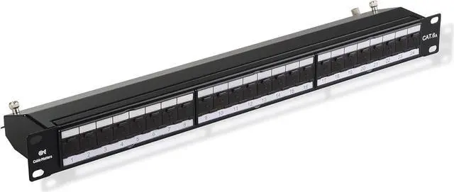 Alt view image 7 of 7 - Cable Matters Rackmount or Wall Mount 24-Port Shielded RJ45 Patch Panel with Jack Shutter