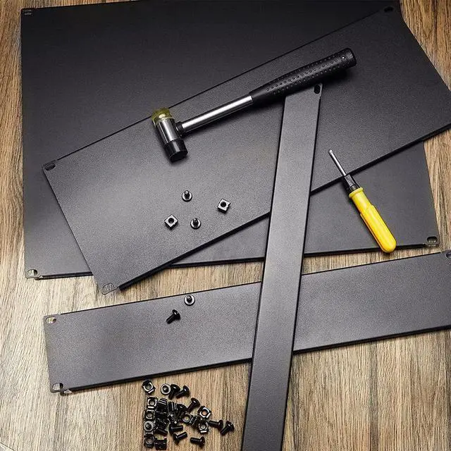 Alt view image 7 of 7 - 4 Pieces 1U, 2U, 4U, 8U Blank Panel Kit Metal Rack Mount Filler Panel Ser 19 Inch for Enclosure Server Rack Cabinet, Black