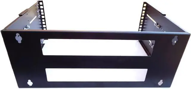 Alt view image 3 of 5 - 4U 19-Inch Hinged Extendable Wall Mount Bracket Network Equipment Rack - Black