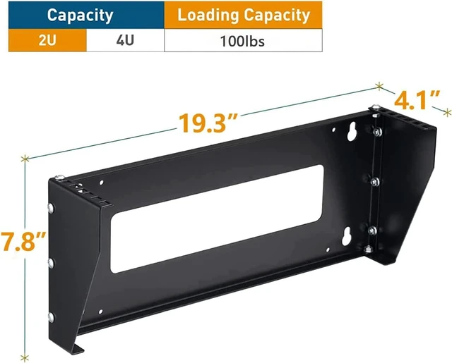 Alt view image 2 of 5 - 2U Wall Mount Rack Vertical Server Patch Panel Bracket 19" for Networking Studio Equipment by Tedgetal