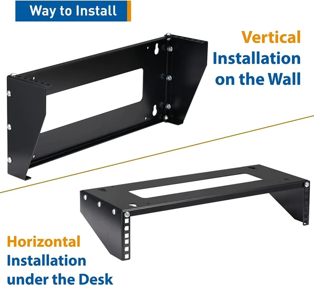 Alt view image 3 of 5 - 2U Wall Mount Rack Vertical Server Patch Panel Bracket 19" for Networking Studio Equipment by Tedgetal