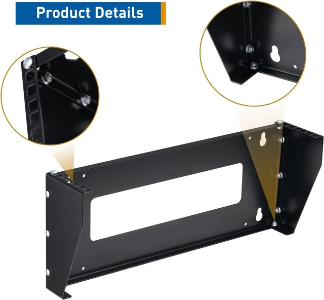 Alt view image 4 of 5 - 2U Wall Mount Rack Vertical Server Patch Panel Bracket 19" for Networking Studio Equipment by Tedgetal