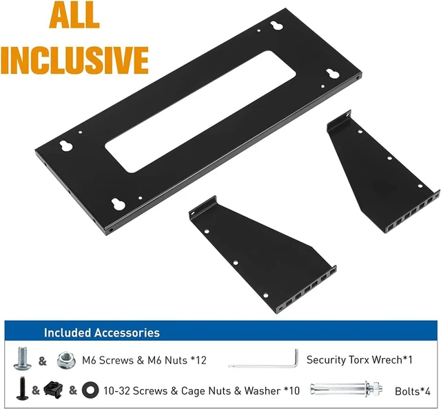 Alt view image 5 of 5 - 2U Wall Mount Rack Vertical Server Patch Panel Bracket 19" for Networking Studio Equipment by Tedgetal