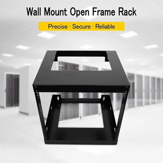 Alt view image 2 of 6 - Raising Electronics 9U Wall Mount Open Frame 19 Inch Server Equipment Rack Threaded 15 Inch Depth Black (9U), Welcome to consult
