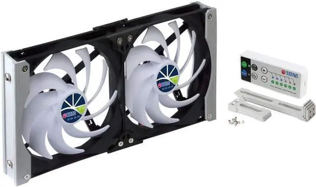 Main image of TITAN- 12V DC IP55 Waterproof Double Rack Mount Ventilation Cooling Fan with Timer and Speed Controller- TTC-SC20 (90mm)