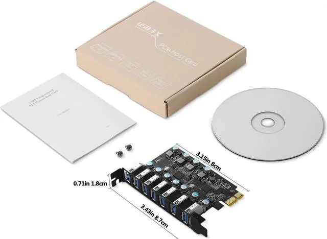 Alt view image 7 of 7 - PCI-E to USB 3.0 7-Port(7X USB-A ) Expansion Card ,PCI Express USB Add in Card , Internal USB3 Hub Converter for Desktop PC Host Card Support Windows 10/8/7/XP and MAC OS 10.8.2 Above