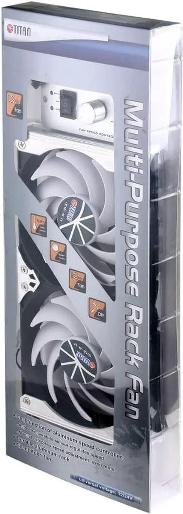 Alt view image 6 of 7 - Titan- 12V/ 24V DC 140mm Multi-Function Rack Mounted Double Refrigerator Side Vent Fan with Speed Controller for RV, Motorhome, Caravan -TTC-SC09TZ(C)