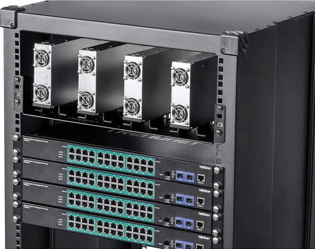 Alt view image 7 of 7 - TRENDnet 19 Rackmount Industrial Power Supply Vertical Chassis, TI-R4U, 4U Wall Mount Bracket, 2U Rack Mount Design, Designed for TI-RSP100048 Power Supplies (sold separately), Steel Construction