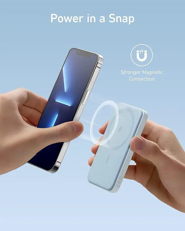 Alt view image 2 of 6 - Anker 621 Magnetic Battery (MagGo), 5000mAh Magnetic Wireless Portable Charger with USB-C Cable, Only Compatible with iPhone 14/14 Pro/14 Pro Max, 13/12 Series