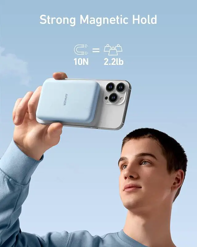 Alt view image 4 of 6 - Anker 621 Magnetic Battery (MagGo), 5000mAh Magnetic Wireless Portable Charger with USB-C Cable, Only Compatible with iPhone 14/14 Pro/14 Pro Max, 13/12 Series