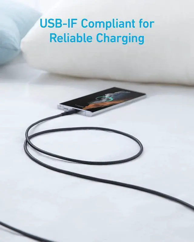 Alt view image 3 of 4 - USB A to USB C Cable Charger Cord (2 Pack 6FT) for  Galaxy Note 10/S10+ S10 LG V30 (Black)