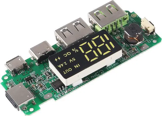 Alt view image 3 of 6 - 4pcs 18650 Charging Board Dual USB 5V 2.4A Mobile Power Bank Module 186 50 Lithium Battery Charger Board with Overcharge Overdischarge Short Circuit Protection DIY USB Power Bank Board