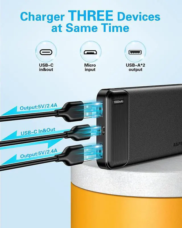 Alt view image 4 of 7 - 2-Pack 10000mAh USB C Output Portable Charger Power Bank Fast Charging Portable Phone Charger External Battery Pack for iPhone  Google LG and Heated Vest