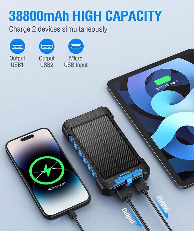  Portable Charger, Solar Charger, 38800mAh Solar Power