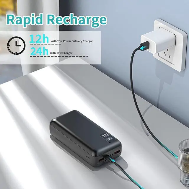 Alt view image 5 of 7 - Power Bank 50000mAh 22.5W Fast Charging Portable Charger USB-C Quick Charge with 3 Outputs & 2 Inputs LED Display Huge Capacity External Battery Pack for Most Electronic Devices on The Market