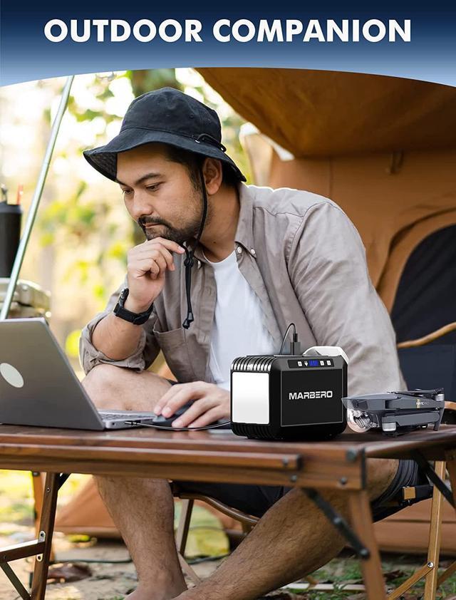 Alt view image 3 of 7 - MARBERO Portable Power Bank with AC Outlet, Peak 120W/110V Portable Laptop Battery Pack, 24000mAh Charger Power Supply with AC Outlet, Power Station for Outdoor Tent Camping Home Office Emergency