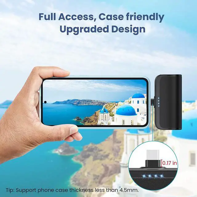 Alt view image 6 of 7 - Mini Portable Charger 5200mAh PD Fast Charging USB C?Power Bank Portable Phone Charger for Android Ultra-Compact Plug in Battery Pack Compatible?with Samsung?Galaxy S22/S21 Moto LG Pixel (Type-C Only)