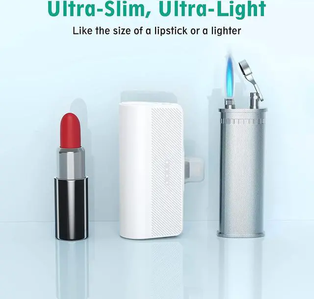 Alt view image 4 of 6 - KKD Portable Charger for iPhone, Built-in MFi Certified Plug, 5000mAh Small Portable Phone Charger Power Bank for iPhone 14/13/12/11/XR/X/SE/8/7/6/6s/Pro Max/Plus,,iPad,White