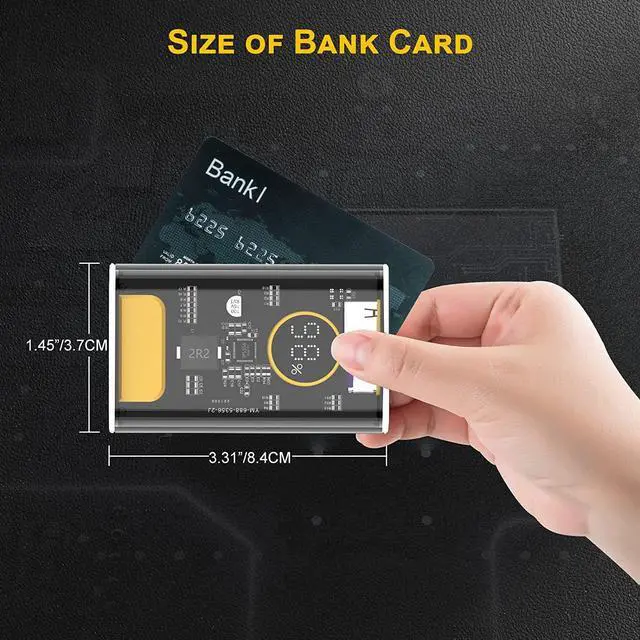 Alt view image 5 of 7 - Portable Charger 10000mAh,Small Power Bank 22.5W Fast Charging,Transparent External Battery Pack,Input/Output External USB C Portable Phone Charger for iPhone iPad Samsung LG Android Cellphone(White)