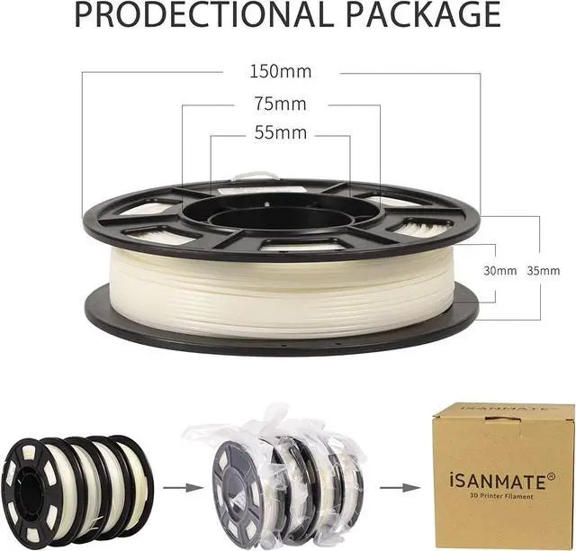 Alt view image 6 of 6 - 3D Printer Filament Bundle, Glow in The Dark Filament Multicolor, Green, Blue and Blue-Green, PLA Filament 1.75 mm, Dimensional Accuracy +/- 0.03 mm, 250g X 4 Pack