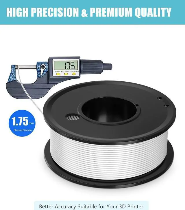 Alt view image 3 of 6 - 3D Printer Filament PLA 1.75mm 3-D Printing Materials 5 Colors Bundle Print Filiment 1.75 mm White Black Red Blue Purple Dimensional Accuracy ±0.02mm Fillament Spool Vacuum Packaging 250G X 5