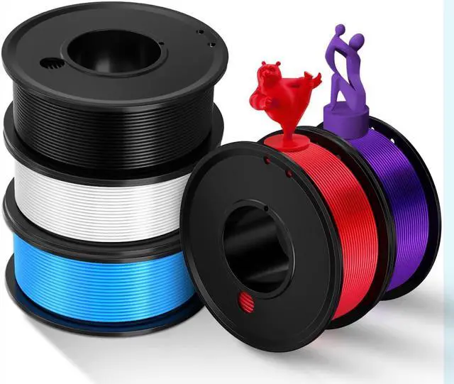Alt view image 5 of 6 - 3D Printer Filament PLA 1.75mm 3-D Printing Materials 5 Colors Bundle Print Filiment 1.75 mm White Black Red Blue Purple Dimensional Accuracy ±0.02mm Fillament Spool Vacuum Packaging 250G X 5