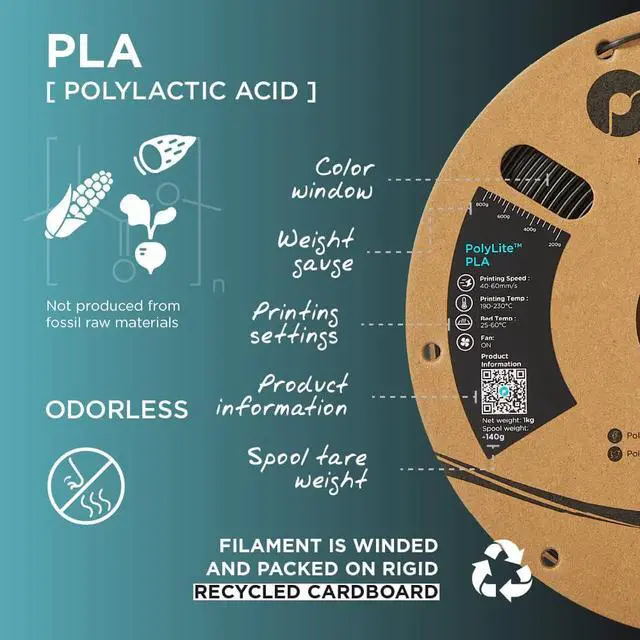 Alt view image 7 of 7 - Polymaker PLA Filament, White 3D Printer PLA Filament 1.75mm 1kg - PolyLite 3D Printing PLA Filament, Dimensional Accuracy +/- 0.03mm, Compatible with Most 3D Printer, White