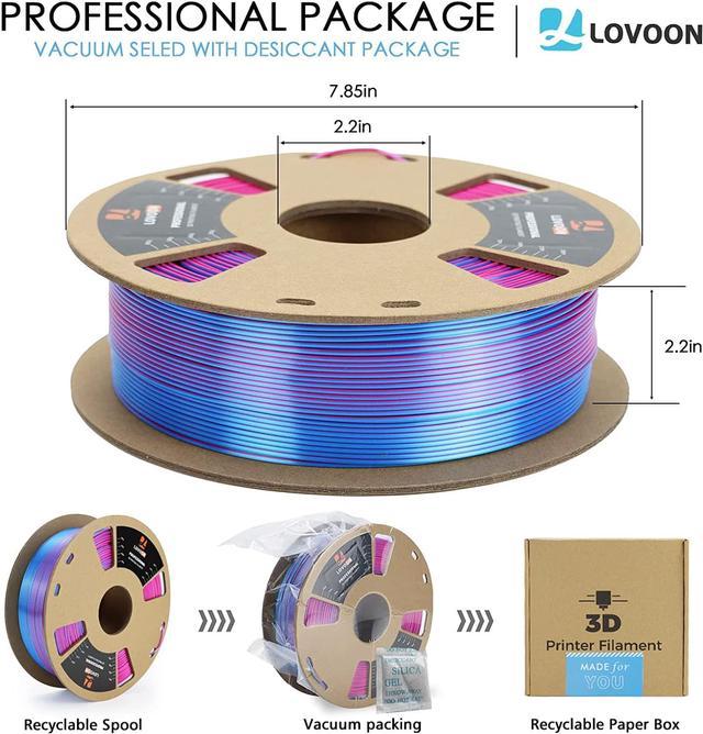 LOVOON 3D Printer Filament Dual Color Sky Blue and Rose Red, PLA