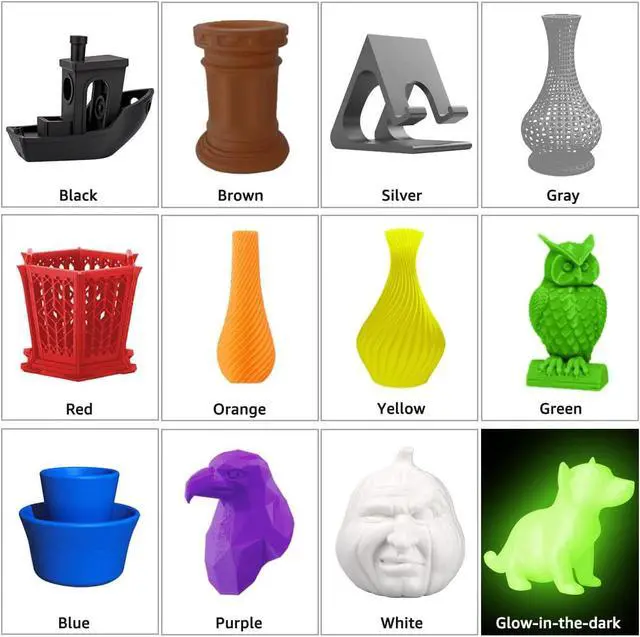 Alt view image 3 of 6 - PLA Pro 3D Printer Filament Packs 1.75mm, dikale 12 Packs Assorted Colors, Neatly Wound 500g(1.1lbs) per Spool Refills PLA+, in Total 6KG Bundles, Fit for FDM Ender 3 3D Printer etc