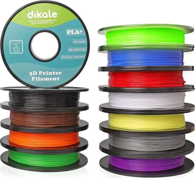 Alt view image 6 of 6 - PLA Pro 3D Printer Filament Packs 1.75mm, dikale 12 Packs Assorted Colors, Neatly Wound 500g(1.1lbs) per Spool Refills PLA+, in Total 6KG Bundles, Fit for FDM Ender 3 3D Printer etc