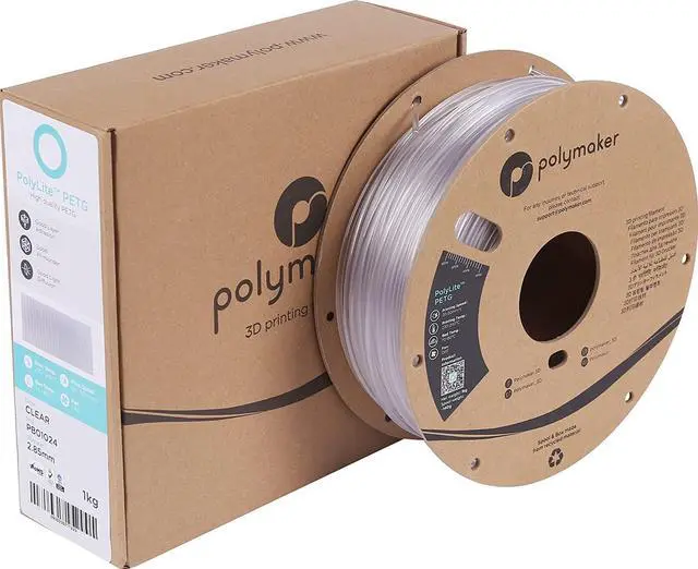 Alt view image 6 of 7 - Polymaker PETG Filament 2.85mm 1kg Clear 3D Printer Filament, PolyLite PETG 3D Printing Filament 2.85mm, Dimensional Accuracy +/- 0.03mm, Print with Most 3D Printers