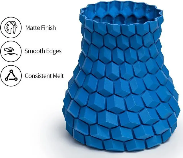 Alt view image 2 of 7 - INLAND Micro Center Matte PLA 3D Printer Filament 1.75mm - Matte Blue, 1kg Cardboard Spool (2.2 lbs), Dimensional Accuracy +/- 0.03mm, FDM/FFF 3D Printers