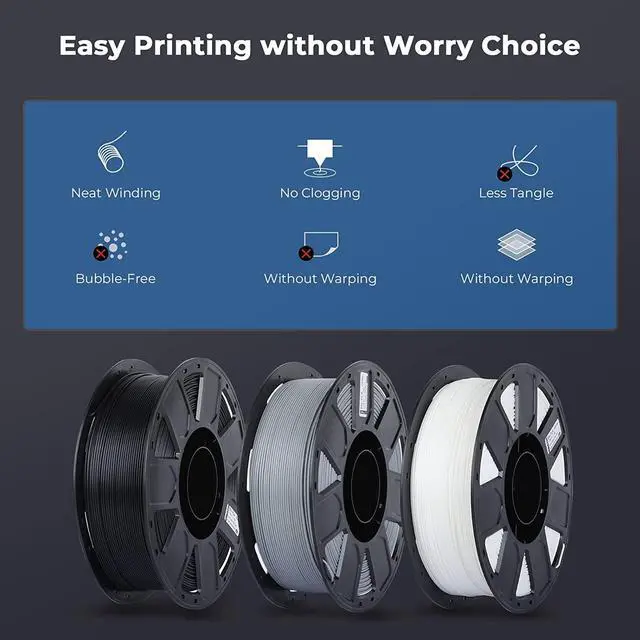 Alt view image 2 of 7 - Creality 3D Printer Filament 1.75mm, Ender PLA Filament No-Tangling Smooth Printing Without Clogging No Warping, Fit Most FDM 3D Printers, 1kg Spool, Dimensional Accuracy +/- 0.02mm, White