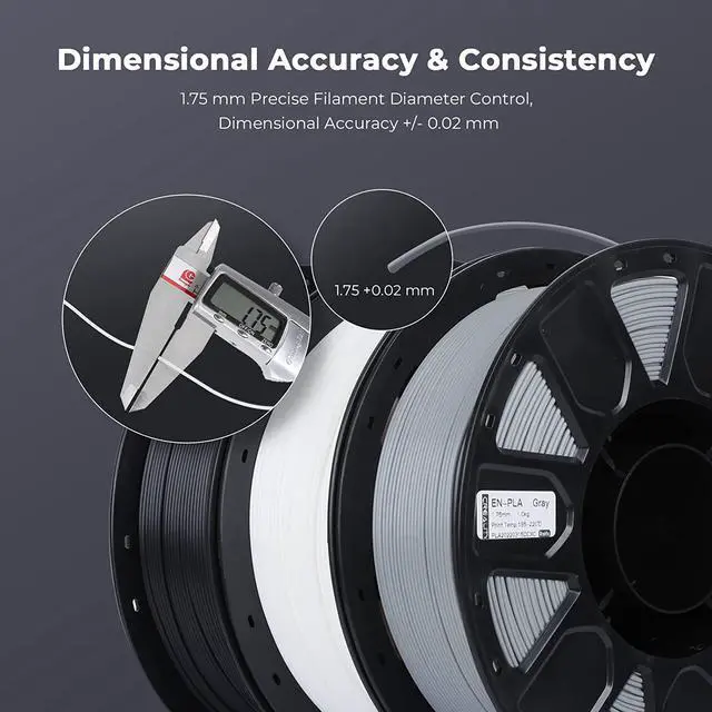 Alt view image 4 of 7 - Creality 3D Printer Filament 1.75mm, Ender PLA Filament No-Tangling Smooth Printing Without Clogging No Warping, Fit Most FDM 3D Printers, 1kg Spool, Dimensional Accuracy +/- 0.02mm, White