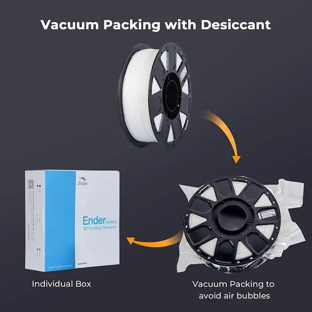 Alt view image 6 of 7 - Creality 3D Printer Filament 1.75mm, Ender PLA Filament No-Tangling Smooth Printing Without Clogging No Warping, Fit Most FDM 3D Printers, 1kg Spool, Dimensional Accuracy +/- 0.02mm, White