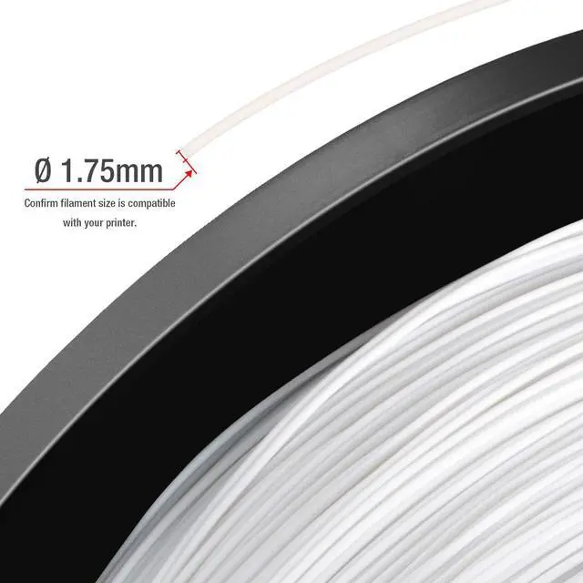 Alt view image 3 of 6 - TIANSE PLA Filament 1.75mm PLA 3D Printer Filament, 5kg Cardboard Spool (11 lbs), Dimensional Accuracy +/- 0.03mm (White 1-Pack)