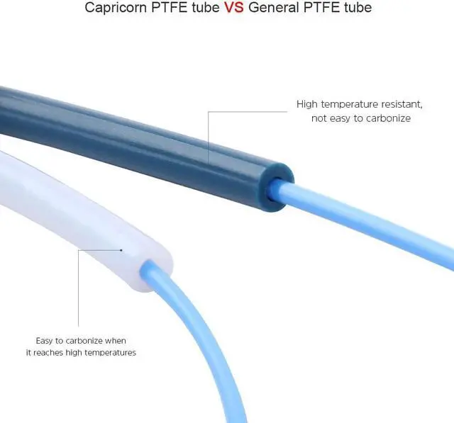 Alt view image 2 of 6 - Capricorn Bowden PTFE Tubing 1M XS Series 1.75MM Filament with 2X PC4-M6 & 2X PC4-M10 Pneumatic Fittings & Tube Cutter for Creality Ender 3 V2/ Ender 3/ Ender 3 Pro/Ender 5/ CR-10/10S 3D Printer