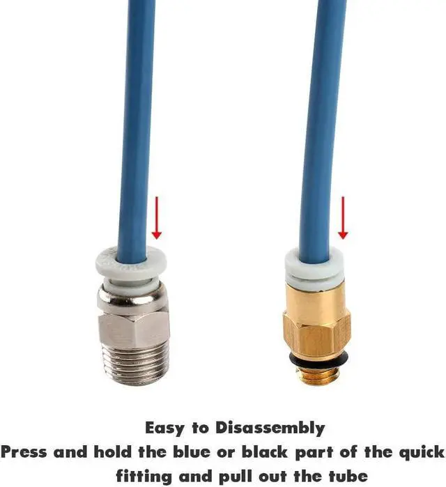 Alt view image 4 of 6 - Capricorn Bowden PTFE Tubing 1M XS Series 1.75MM Filament with 2X PC4-M6 & 2X PC4-M10 Pneumatic Fittings & Tube Cutter for Creality Ender 3 V2/ Ender 3/ Ender 3 Pro/Ender 5/ CR-10/10S 3D Printer