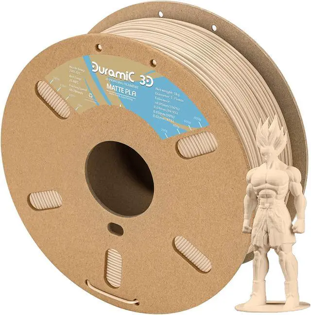 Main image of DURAMIC 3D Matte PLA Filament 1.75mm Skin, 1kg Cardboard Spool Matte Finish 3D Printer Filament PLA 1.75mm Dimensional Accuracy 99% +/- 0.03 mm, Printing with FDM 3D Printer, Easy to Remove Support