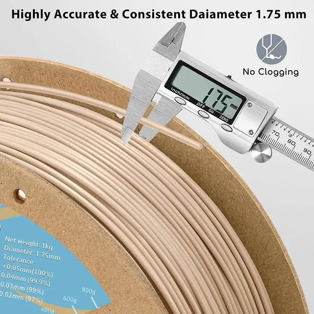 Alt view image 3 of 7 - DURAMIC 3D Matte PLA Filament 1.75mm Skin, 1kg Cardboard Spool Matte Finish 3D Printer Filament PLA 1.75mm Dimensional Accuracy 99% +/- 0.03 mm, Printing with FDM 3D Printer, Easy to Remove Support